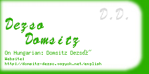 dezso domsitz business card